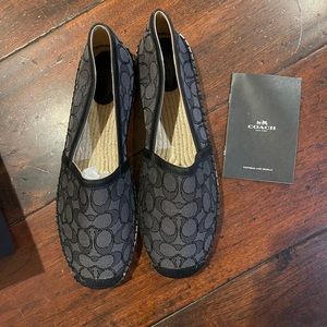 Casey Coach Espadrille Signature Jacquard black size 11 New  in Box
